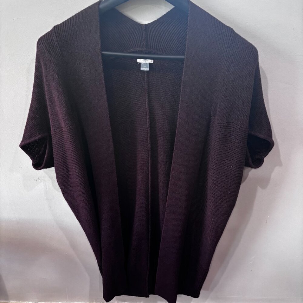 Old Navy Women's Cardigan Sweater Open Front Burgundy Short Sleeve SZ: M